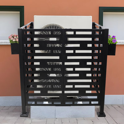 3.5*3.5FT Air Conditioner Fence For Outdoor Units Metal Privacy Fence,Metal Privacy Screen With Planter Boxes,Outdoor Freestanding Trash Can Fence