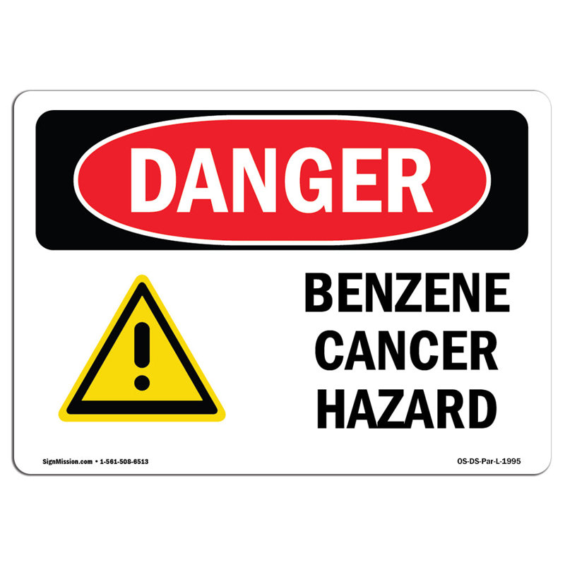 Signe de danger pour le cancer de l'OSHA, 12" H x 18" W x 0.1" D