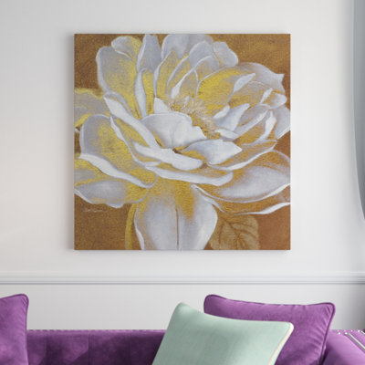 « golden fleuri i », reproduction de peinture à l’acrylique sur toile tendue