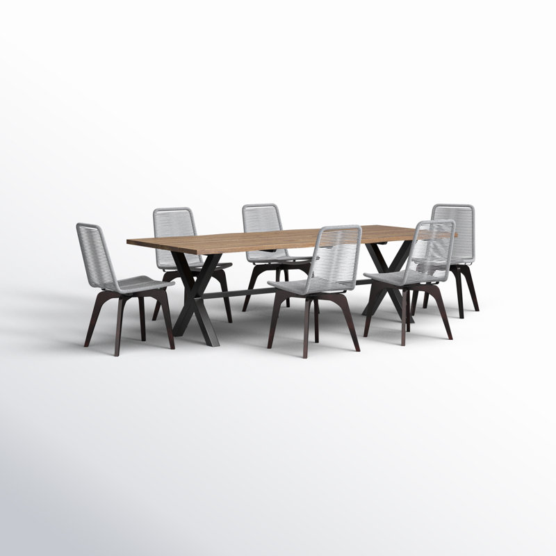 Naples Patio Dining Set with Rectangular Table, 6