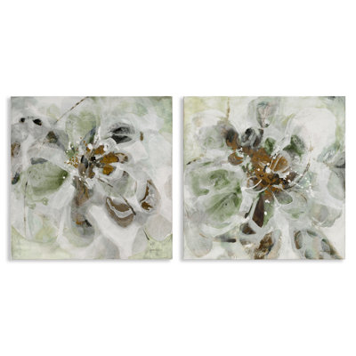 Reminiscent Floral Abstraction 2pc Canvas Set, design by Liz Jardine