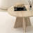 Modern Coffee Table, Travertine Color, 23.6 in Diameter x 15.7 in Height | 100% Melamine Coated Particle Board, Thickness: 0.7 in | Elegant Solid Beige Design, Perfect for Living Room & Contemporary Spaces, Durable & Stylish Addition