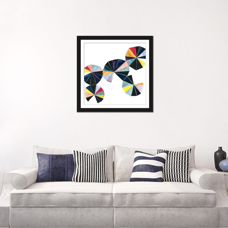 « hélice brillante i », impression sur toile, H 24 po x l 24 po x P 1 po, Papier d'art encadré noir, Blanc