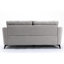 Salon en velours gris avec fauteuil confortable, coussin, siège à ressorts ensachés