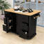 Rolling Kitchen Island Cart with Drop Leaf, Power Outlet, 6 Drawers and Storage Cabient-1702434461
