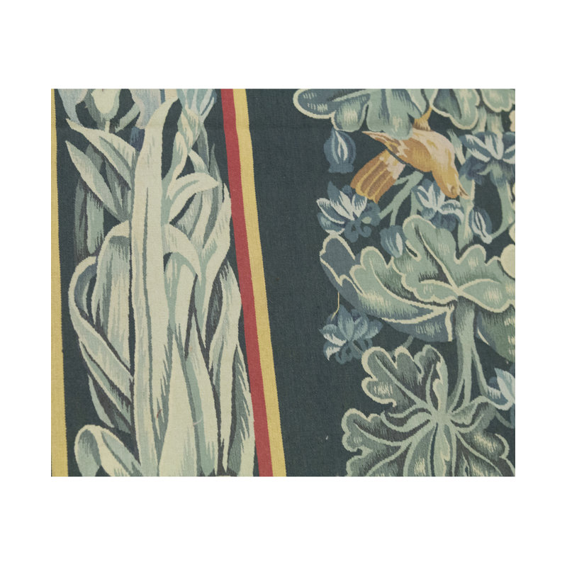 Hand-Knotted High-Quality Green and Green Area Rug