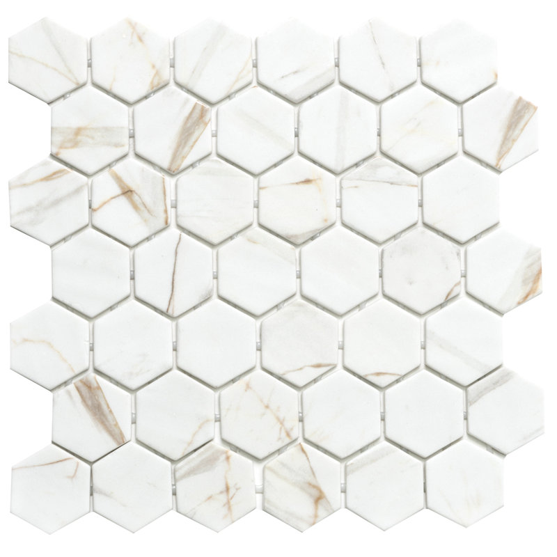 15" X 12" Glass Mosaic Wall and Floor Tile, Silver