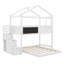 Lit superposé House avec escalier de rangement et tableau noir House-114703631