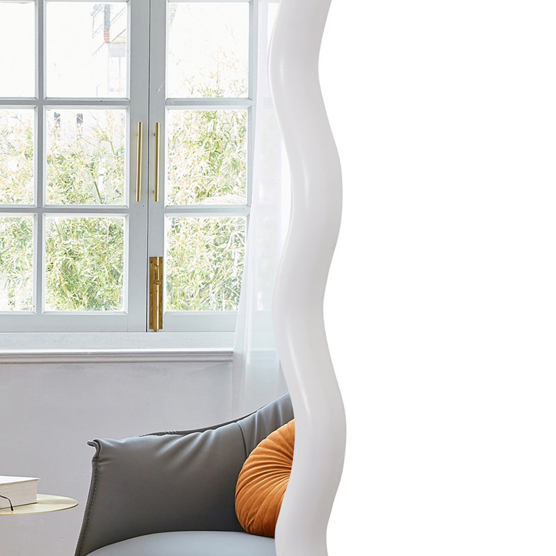Miroir uni ondulé, Rectangle , Blanc, 40 po x 28 po 