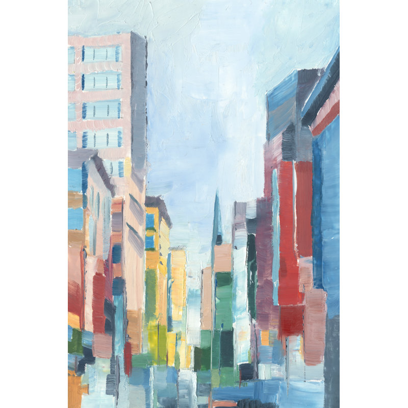 Uptown Contemporary I by Ethan Harper - Painting, 91cm H x 61cm W, Black Floater Framed