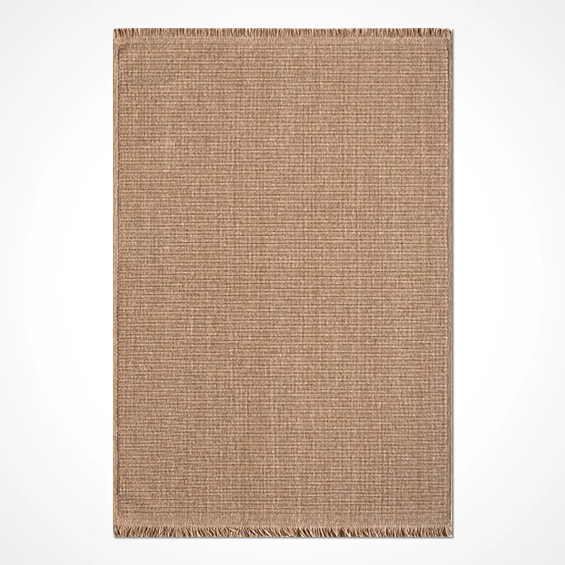 Tapis brun en polypropylène antidérapant Makale résistant aux taches et facile à nettoyer, 6,5 pi x 9,5 pi