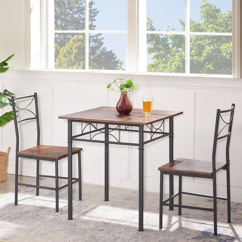 Ensemble 3 pièces de table de salle à manger pour chaise rétro