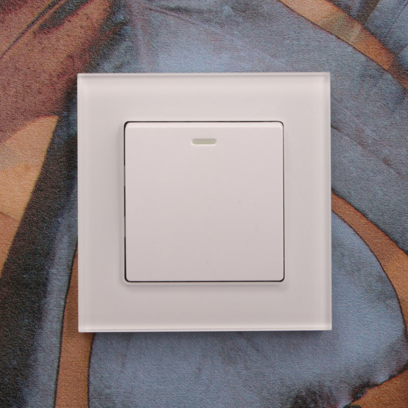 Crystal PG 1 Gang Rocker Light Switch White Intermediate, White