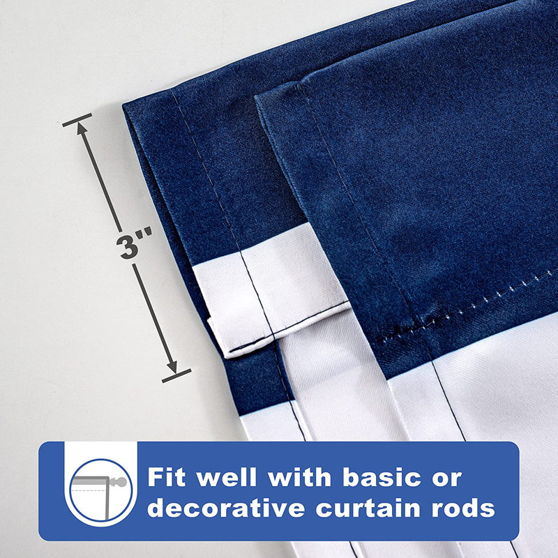 Eastcote Room Darkening Curtain Single Panel, Navy, 45'' W x 63'' L