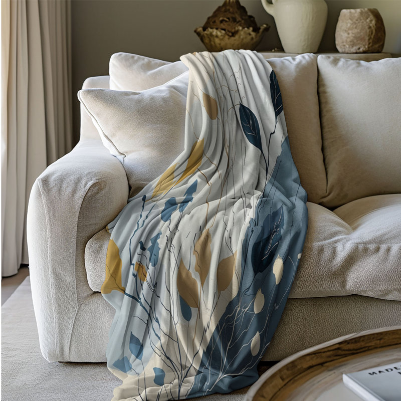 Boho Wabi Sabi Florals - 1 pièce Sherpa Premium, Lit simple