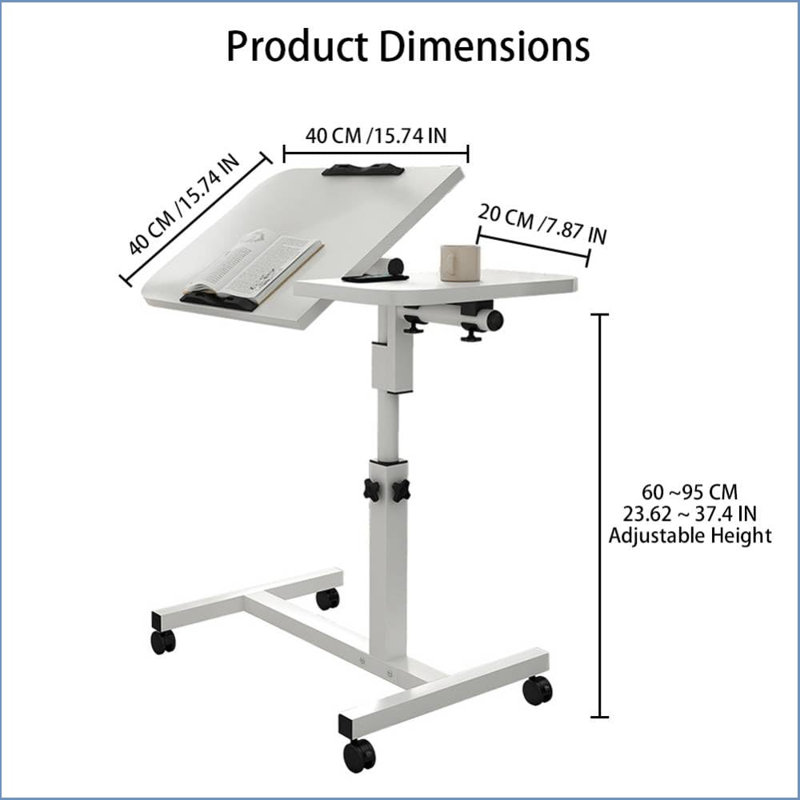 Adjustable Metal Base Standing Desk, White