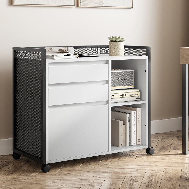 Chrispin 31.5'' Wide 3 -Drawer Mobile File Cabinet, White