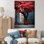 Berrechid France, bicyclette rouge parisienne I sur toile