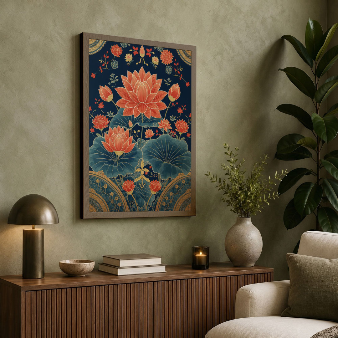 Lotus and Lily Pads Botanical - Wrapped Canvas