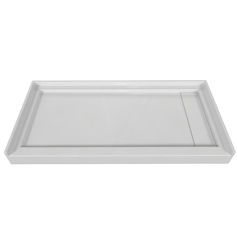 Signature 60'' W 30'' D Rectangular Single Shower Base, White, Right