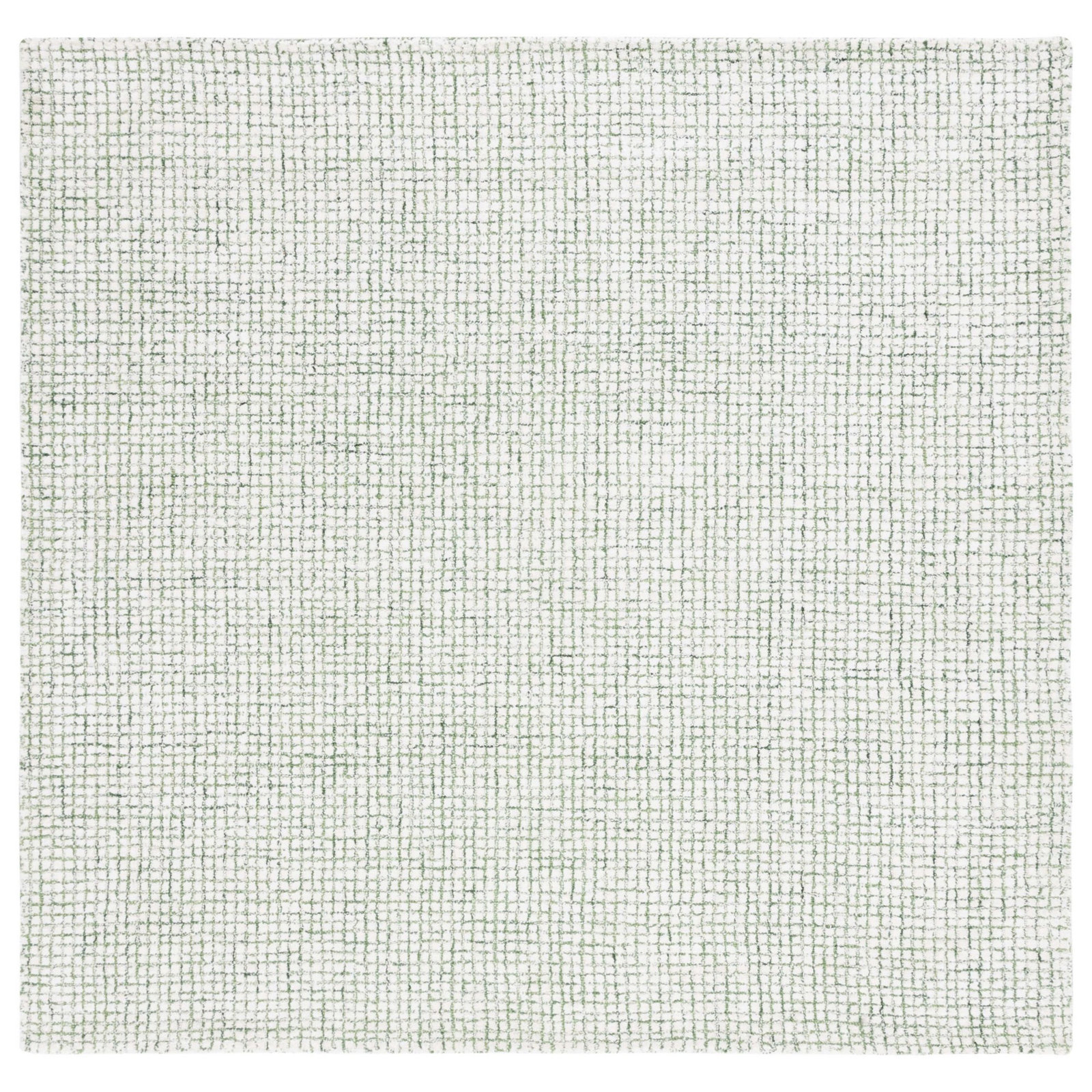 Rowe Ivory Green Hand-Tufted Abstract Rug, Square 6'