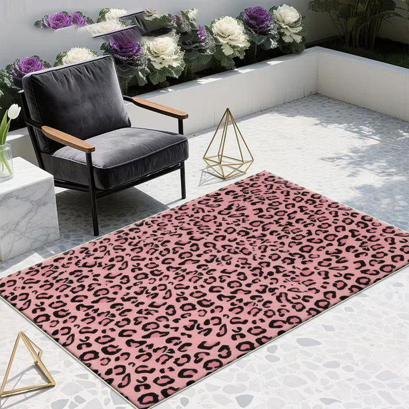 Pink Leopard Print Area Rug, Soft And Lightweight, Suitable For All Seasons, Easy To Maintain And Easy To Clean, Machine Washable Carpet Floor Mat, Suitable For Living Room, Bedroom, Hallway, Balcony, Patio, Room Decor, Home Decor, Outdoor Decor