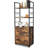File Cabinet with Lock and 2 Drawer, Wood File Cabinet with Shelves Compatible with Both Letter and Legal Size Folders, Rustic Brown