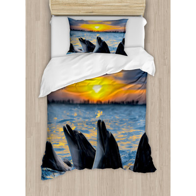 Animal Coastal Polyester Duvet Cover