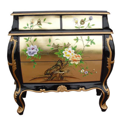 Apollonia Gold Leaf Hand Painted Chest of Drawers