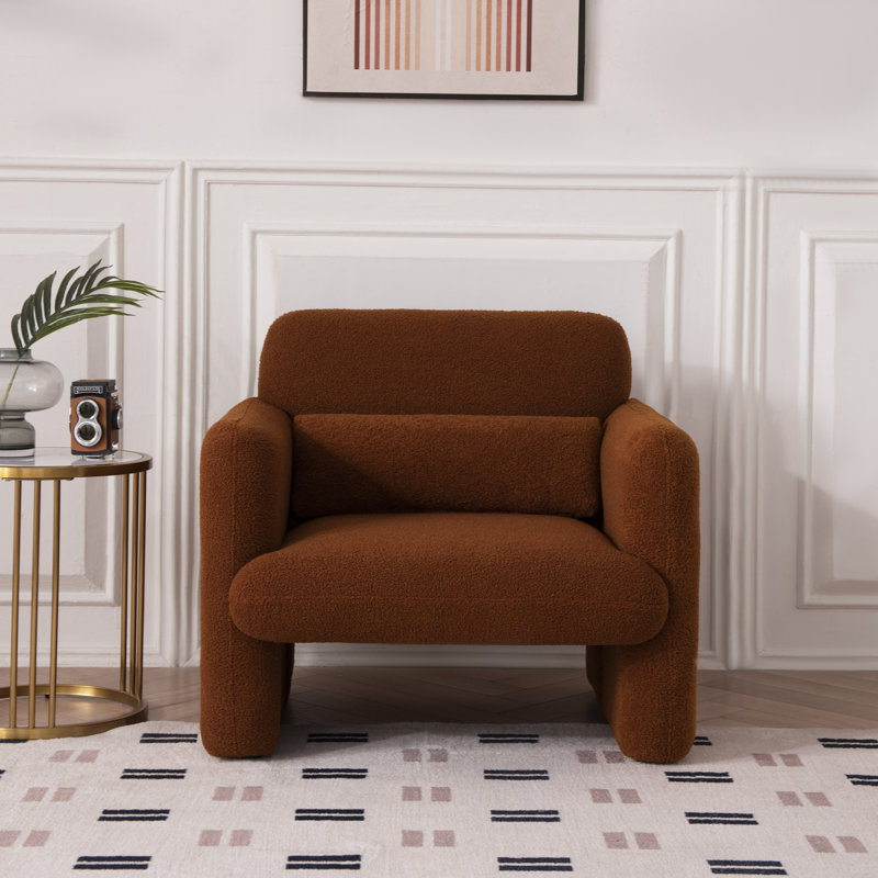 Canapé simple 33,86 po et coussin décoratif, structure en bois massif, capacité de 300 lb pour les petits espaces