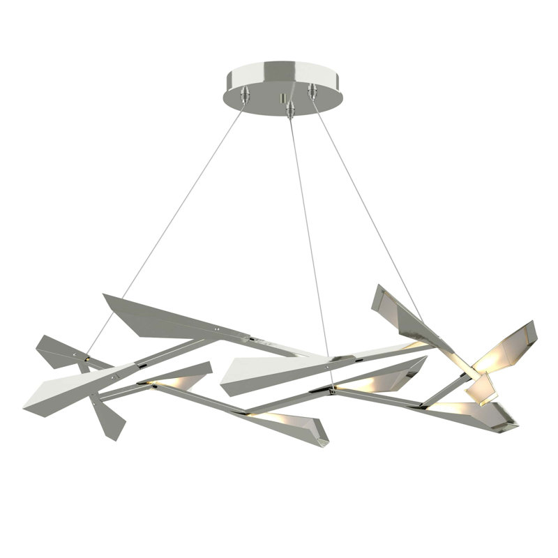 Quill 10 - Light Metal LED Chandelier, Sterling, Sterling