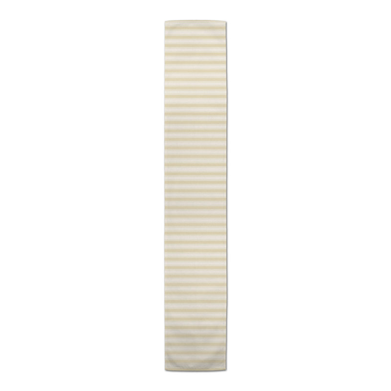 Rectangular Striped Table Runner, 90" x 16", Yellow