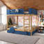 (Lit double superposé grand / double / double) Lit superposé en bois de pin pour enfants avec lit gigogne, bibliothèque-50477382-50477402