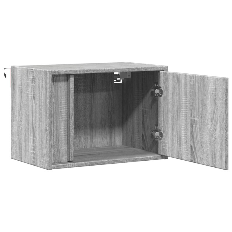 Daryana 50cm W Manufactured Wood Bedside Table, Grey/Sonoma