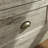 Vintage Oak Finish Glass Storage Cabinet With Adjustable Shelves And Drawers
