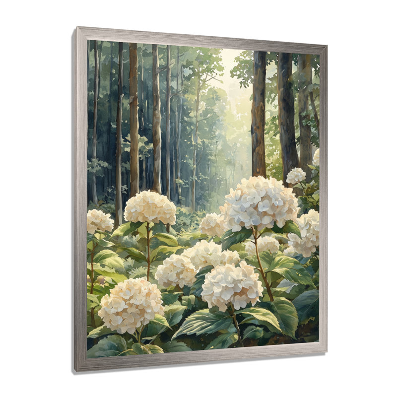 Cropsey - salon d'art mural floral, H 20 po x l 12 po, Reproduction encadrée d'une seule photo, Argent argent