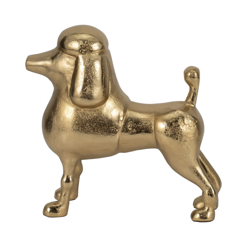 Aluminum 10" Fifi Gold Poodle, Elegant Sculptures - 11" x 3" x 10"