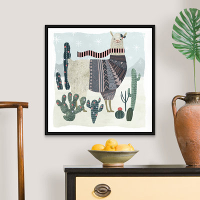 Reproduction d’art sur toile, "fêtes llama II" par Victoria Borges