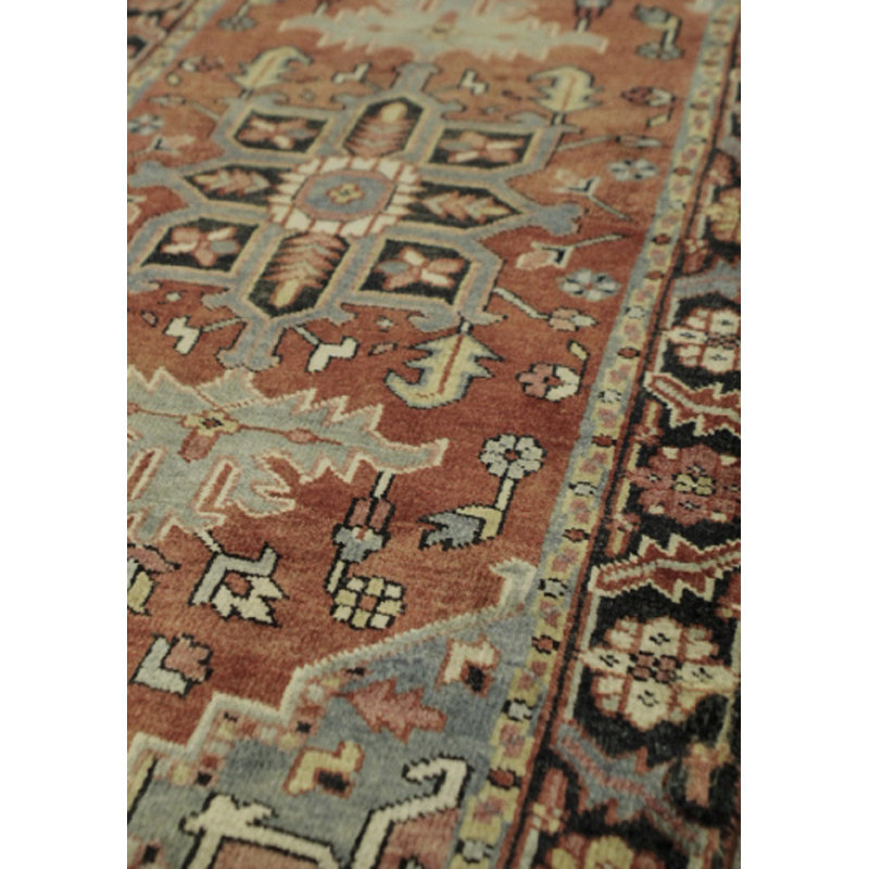 Hand-Knotted High-Quality Red and Blue Runner