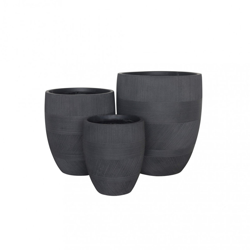 Arundell Synthetic Fiber Floor Vase, Dark Grey