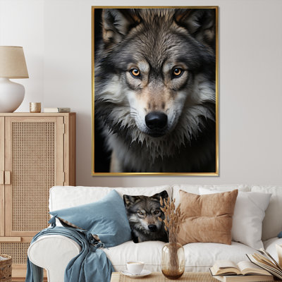 Portrait de loup gris et blanc I Portrait de loup gris et blanc I - animaux, art mural salon