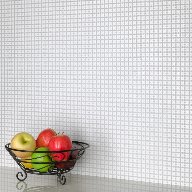 Fioretti Glossy Blanco 12" x 12" Ceramic Mosaic Tile