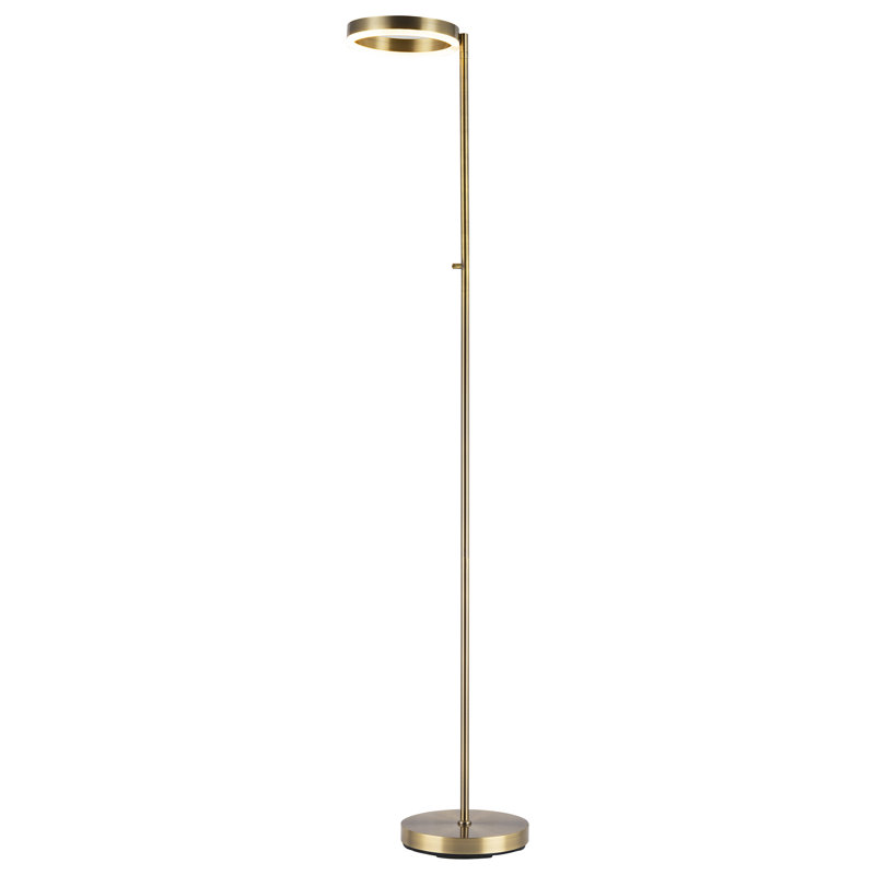 155cm LED Traditional Floor Lamp, Antique Brass, Gold