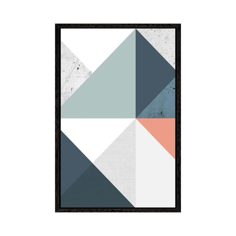 Modern Geometric XII - Print on Canvas, 101.6 cm H x 66.04 cm W, Black Framed