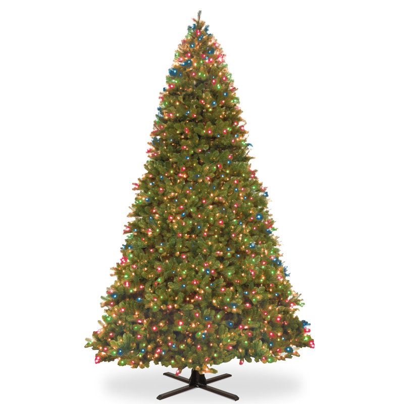 Downswept Douglas 16' Green Fir Artificial Christmas Tree with 2100 Colored and White Lights with Stand, 16' H