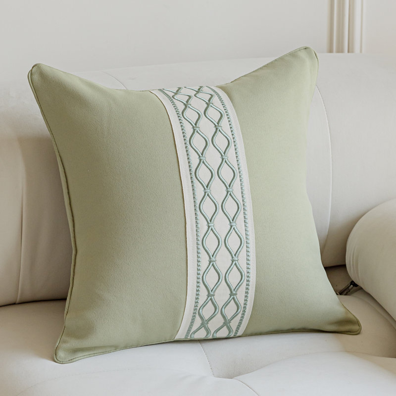 Jayde Square Throw Pillow - Sage Green, Green/Solid Color