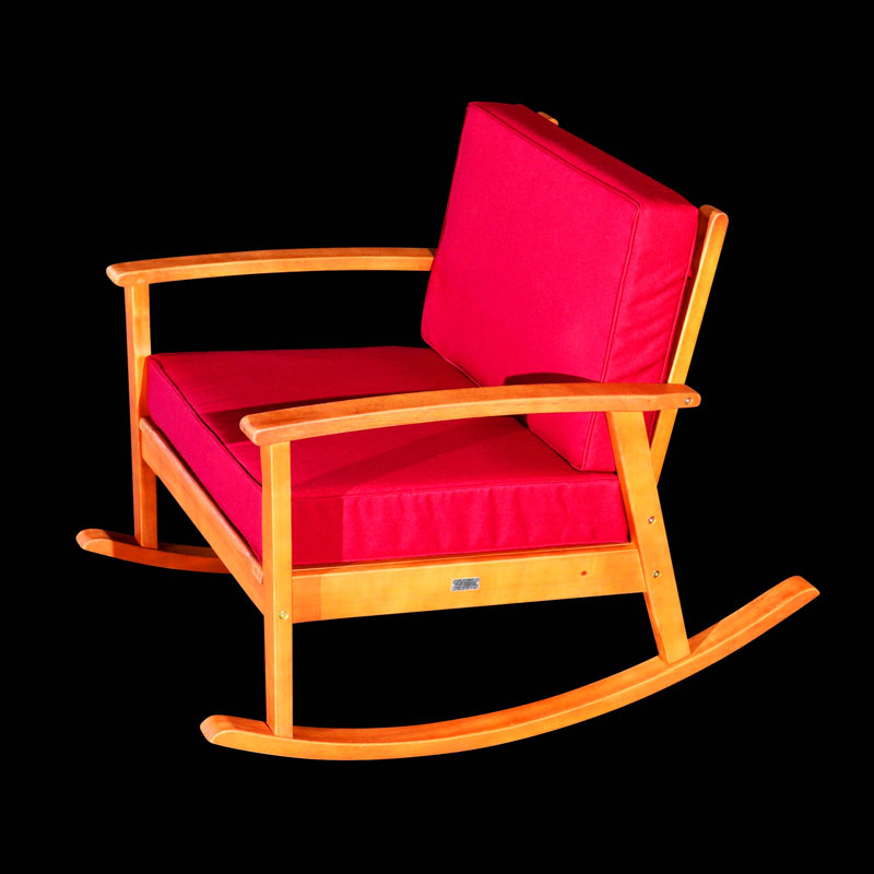 Chaise berçante en bois massif Ingibergur, Bourgogne, Naturel