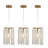 Luxury 3-Pack Crystal Pendant Lights, Elegant Golden Finish Chandelier with Waterfall Bead Design