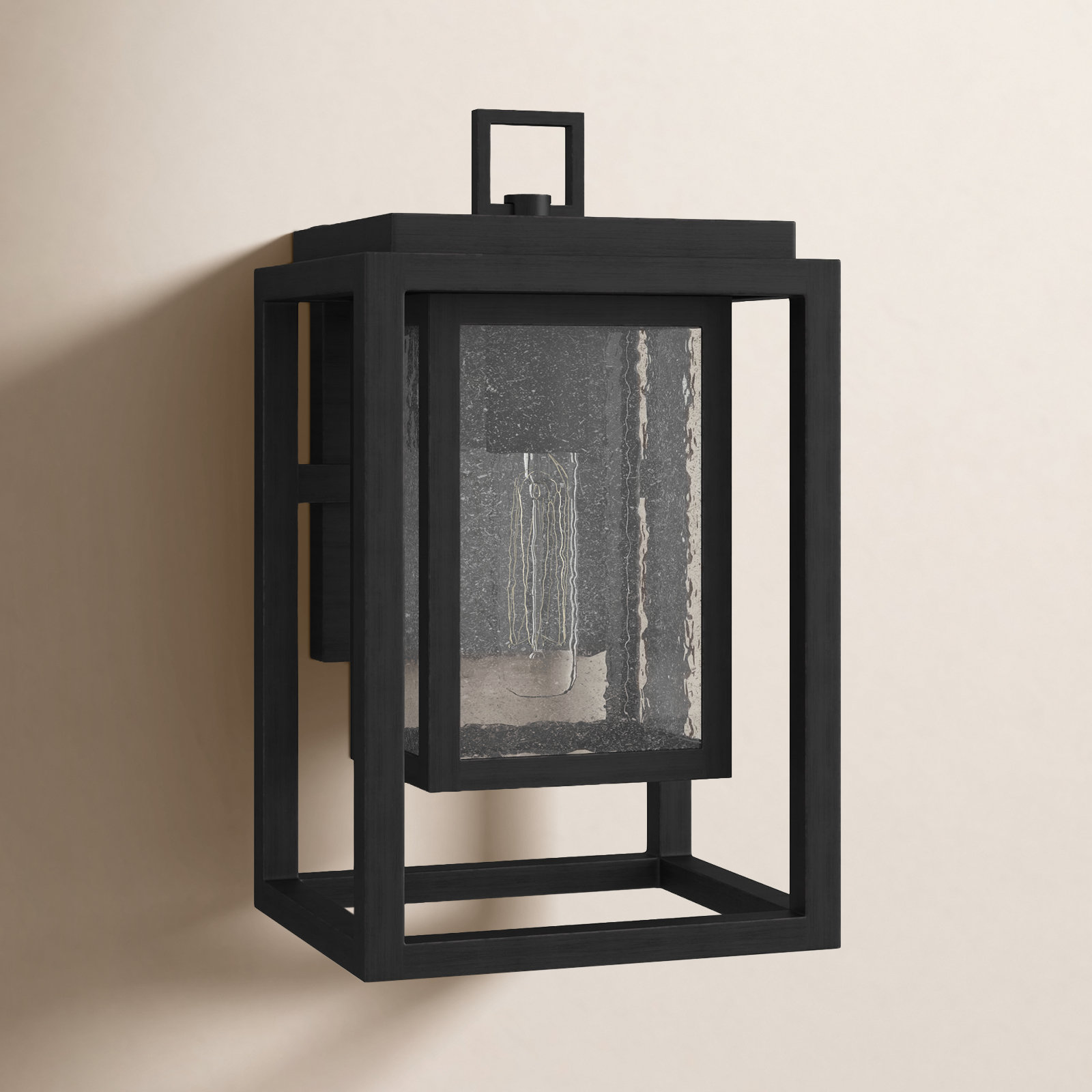 Gannett Outdoor Wall Lantern, 12" H x 7" W x 7" D, Black
