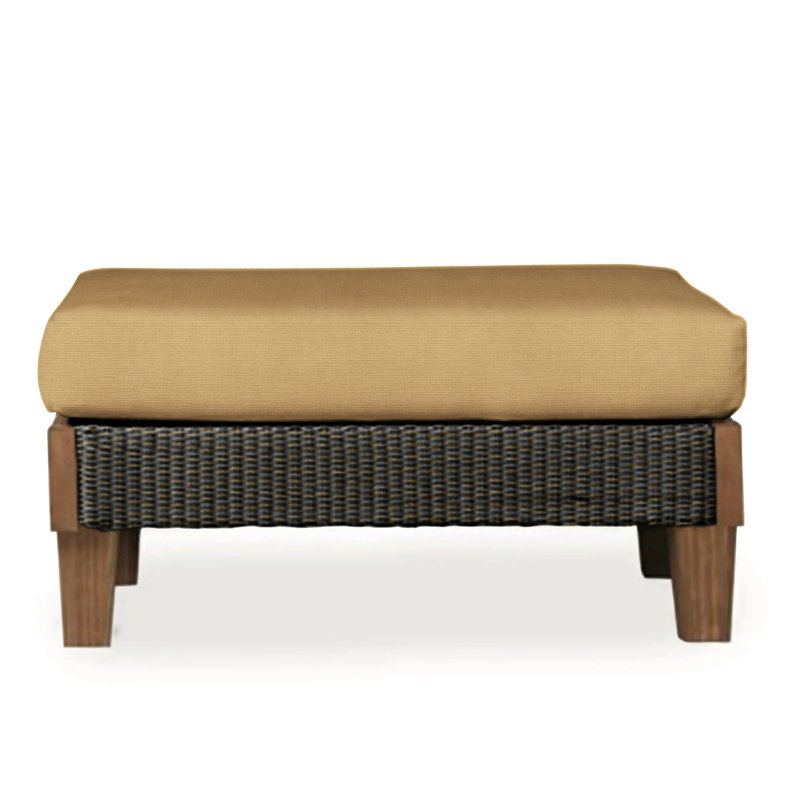 Catalina Outdoor Ottoman, Canvas Black Sunbrella® Canvas, Mink